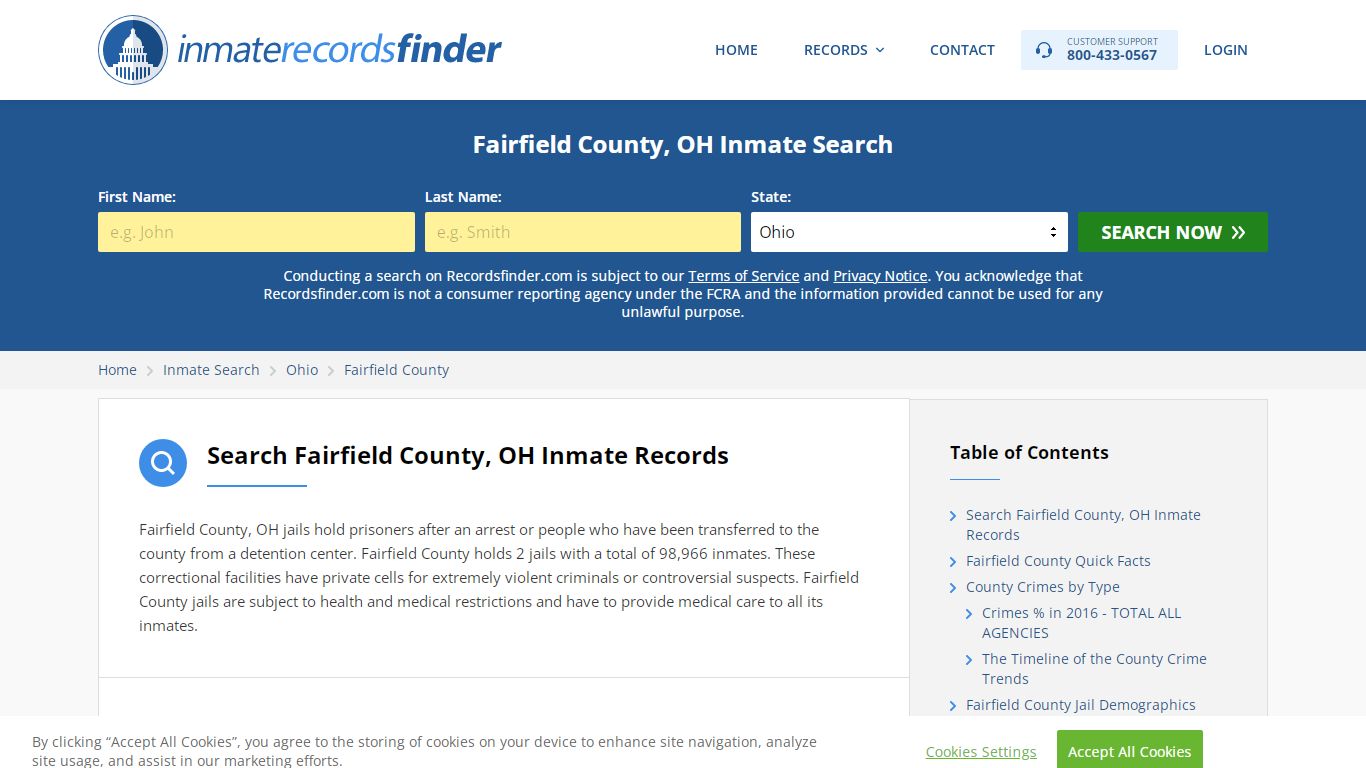 Fairfield County, OH Inmate Lookup & Jail Records Online